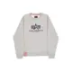 Alpha-Industries-miesten-vaaleanharmaa-collegepaita-logolla