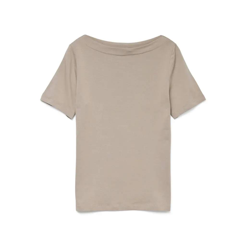 VERO-MODA_naisten-hiekanvarinen-modaalpusero-lyhyilla-hihoilla
