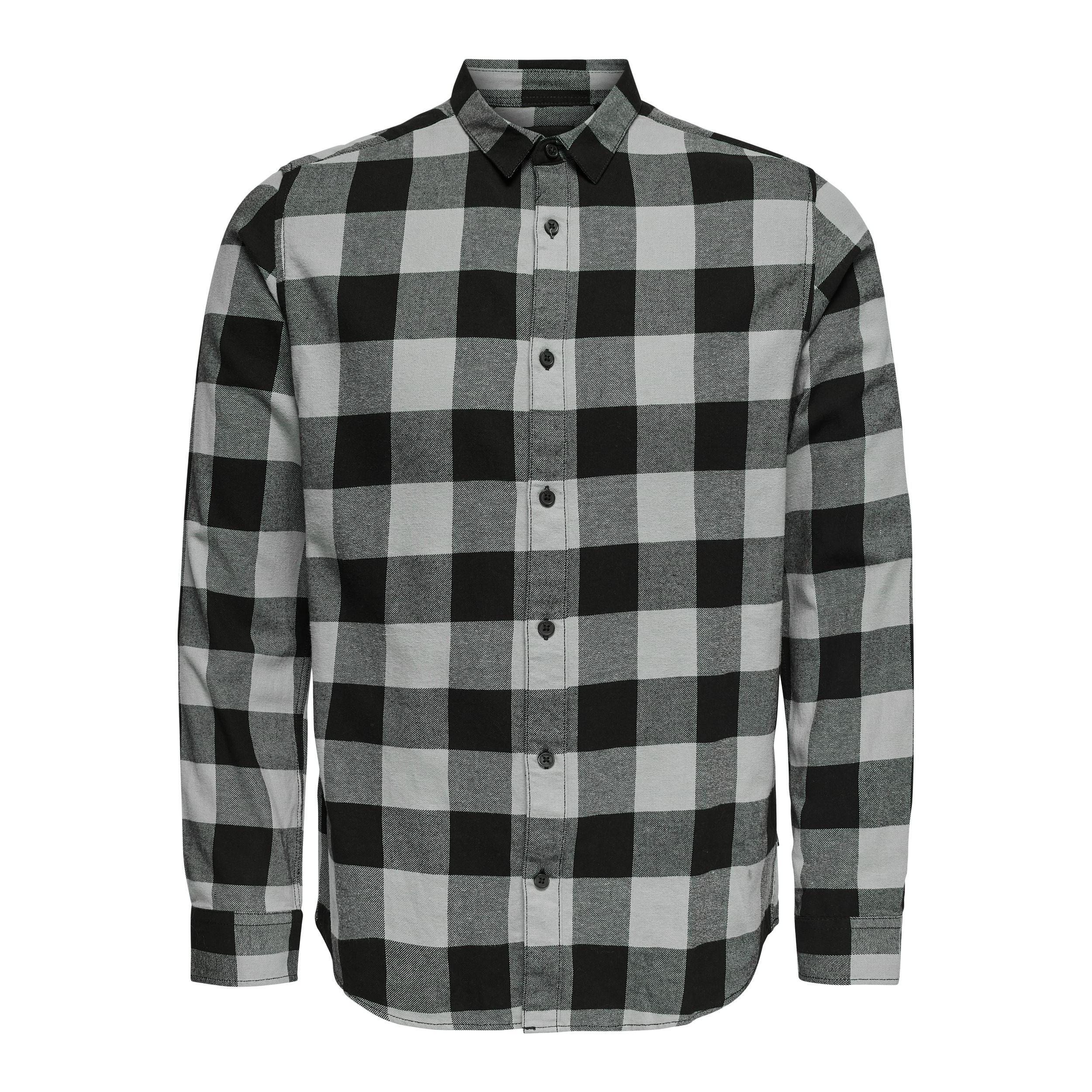 ONLY&SONS_Gudmund life ls checked shirt_musta-harmaa_griff_2804002_22007112 (1)