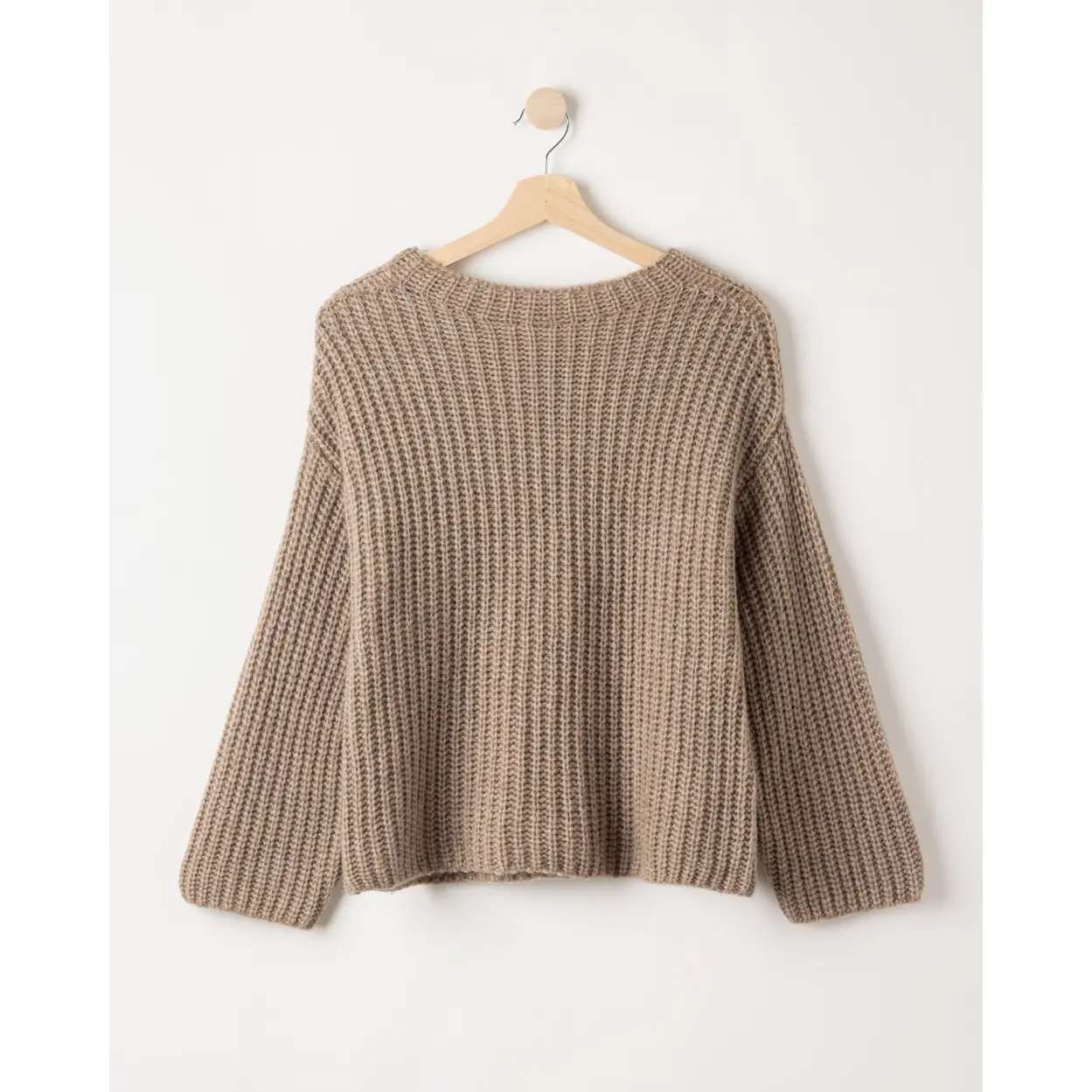 Holebrook_naisten-merinovillaneule-khaki_Cajsa-Sweater