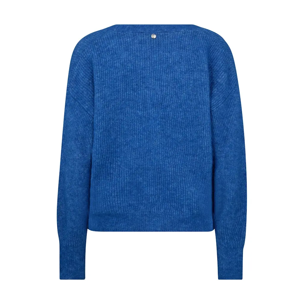 MOS-MOSH_naisten-kirkkaan-sininen-neuletakki_villaneuletakki_thora-v-neck-neuletakk
