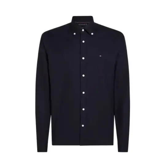 Tommy-Hilfiger_miesten-kauluspaita_flex-brushed-solid-rf-shirt_tummansininen_MW0MW36824DW5