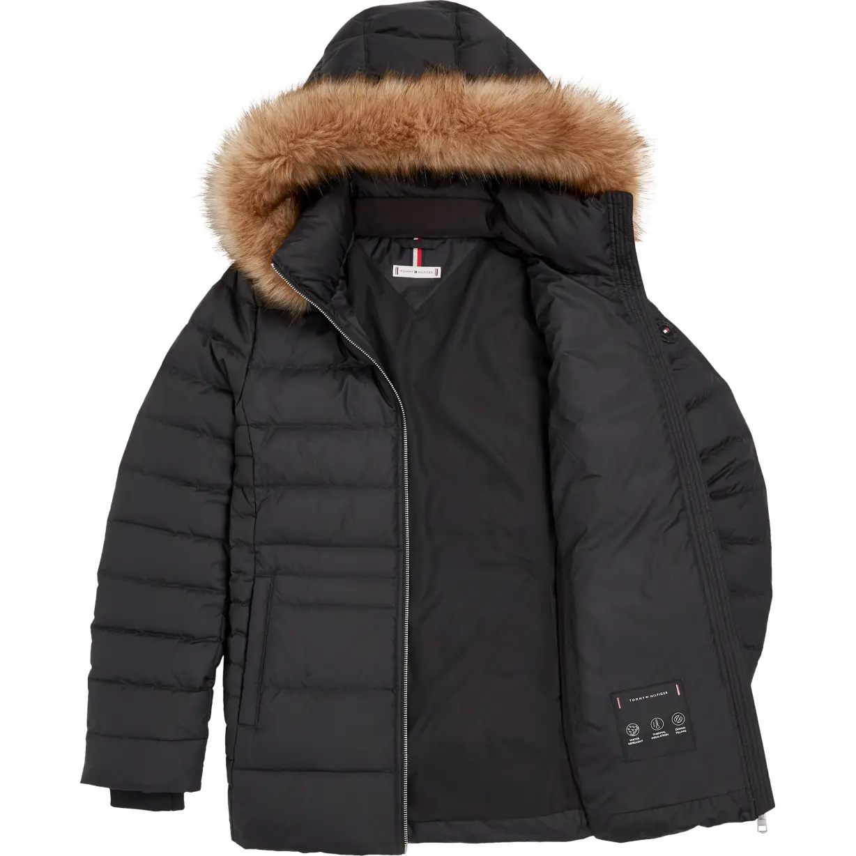 Tommy-Hilfiger_naisten-musta-lyhyt-vartalonmyotainen-untuvatakki_tyra-down-jacket_musta