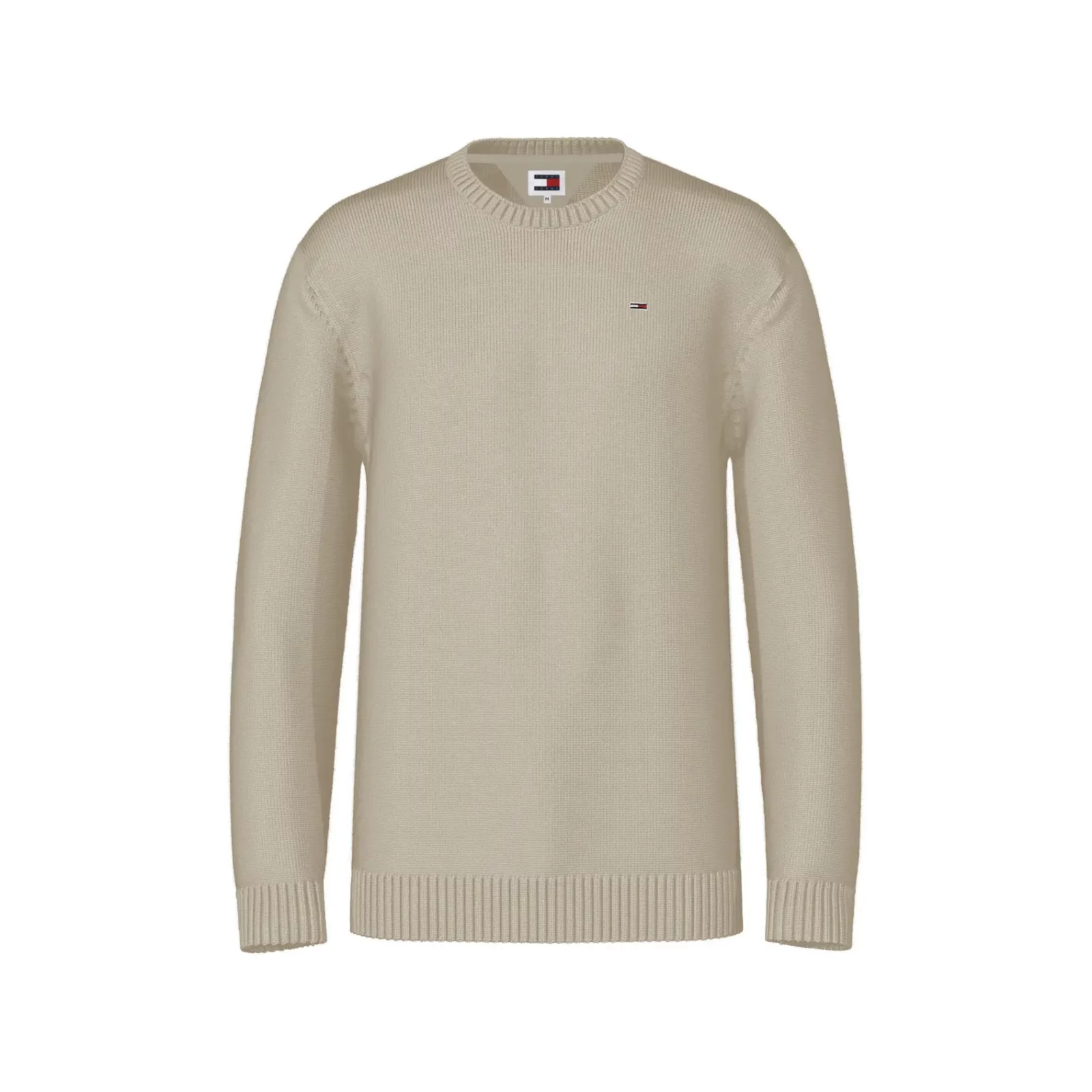 Tommy Jeansin vaalea beige luomupuuvillainen neulepaita