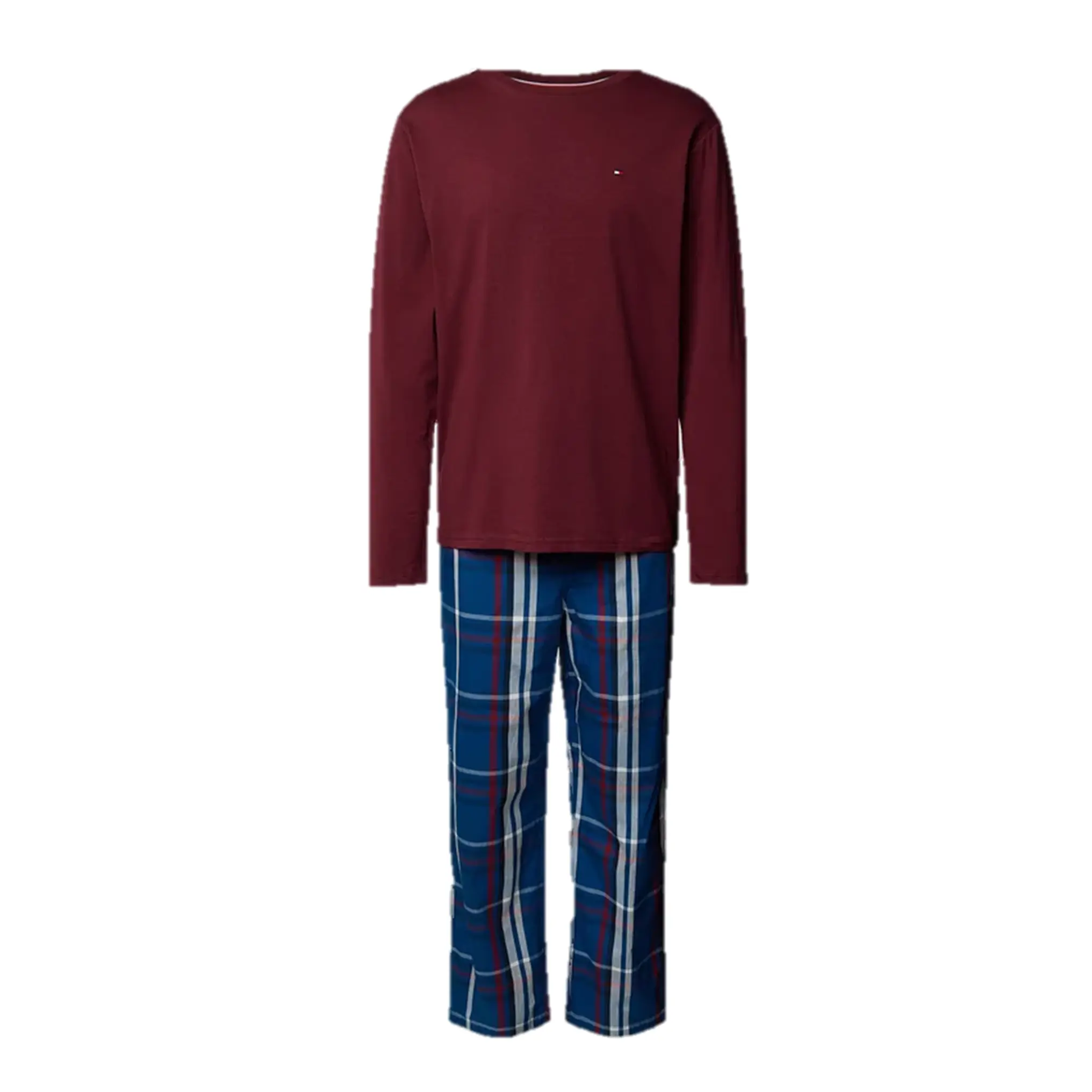 Tommy-Hilfiger_miesten-kaksiosainen-pyjamasetti-ruutuhousuilla-ja-yksivarisella-paidalla_ls-pj-set-woven_FA2024_0S4_UM0UM034230S4-1.webp