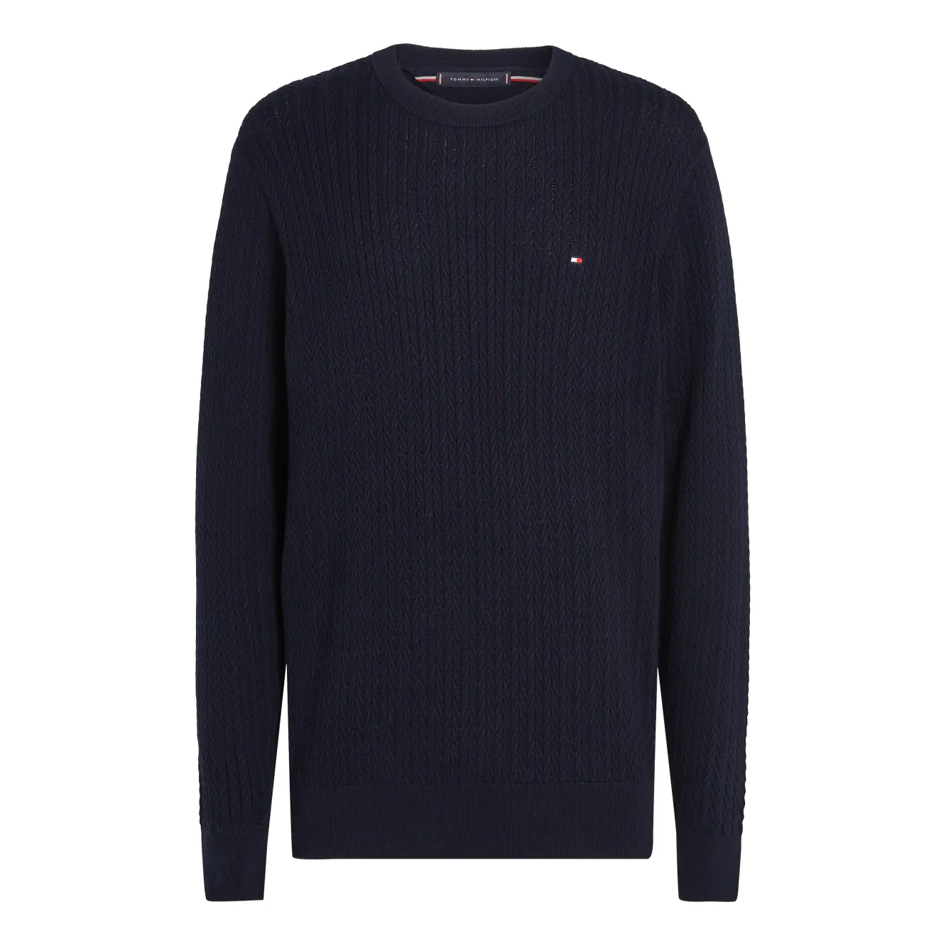 Tommy-Hilfiger_miesten-tummansininen-neulepusero_herringbone-structure-c-neck_WI2025_DW5_MW0MW37400DW5_3