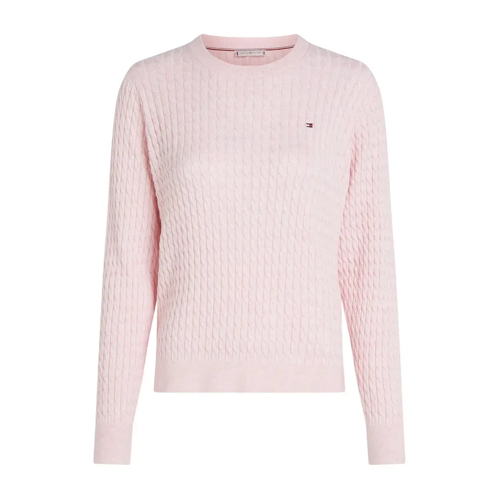 Tommy-Hilfiger_naisten vaaleanpunainen puuvillaneule_cabel c-neck neule_rosa__SP2025_TZH_WW0WW44993TZH_6 (1)