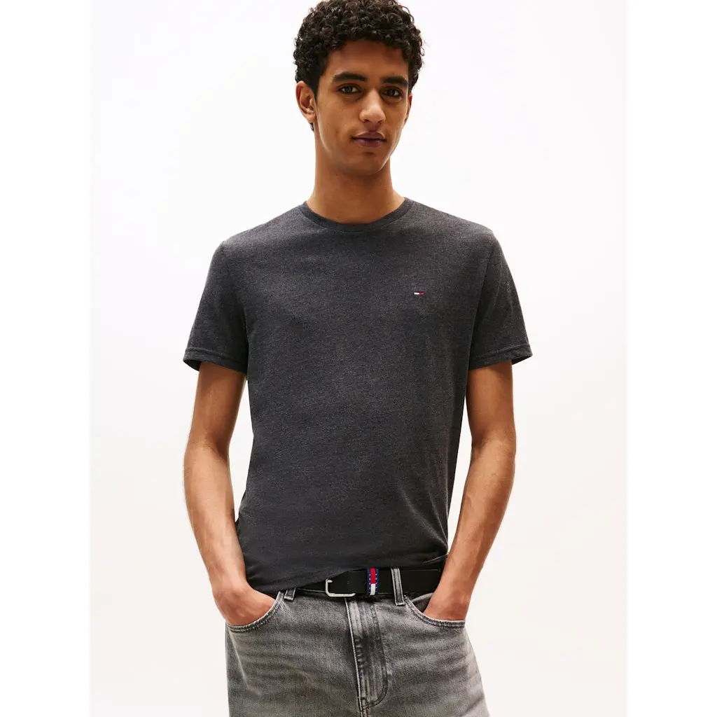Tommy-Jeans_miesten-meleerattu-musta-t-paita_slim-jaspe-htr-tee