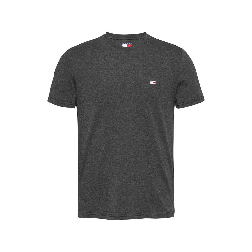 Tommy-Jeans_miesten-meleerattu-musta-t-paita_slim-jaspe-htr-tee