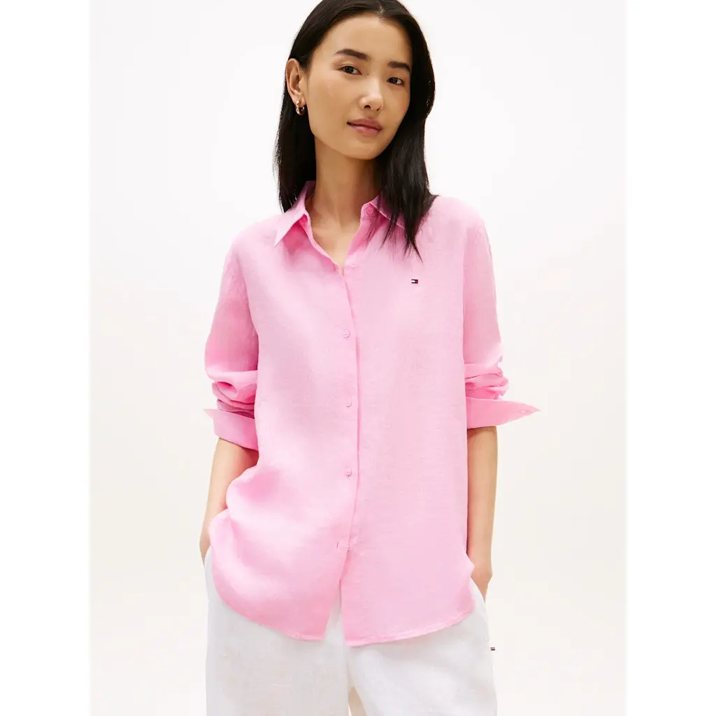 Tommy-Hilfiger_pinkki-naisten-rento-pellavapaita