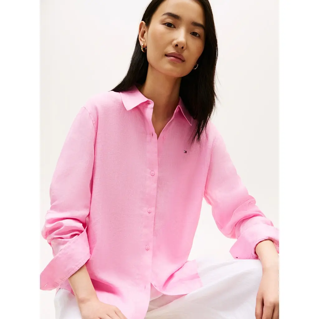 Tommy-Hilfiger_pinkki-naisten-rento-pellavapaita