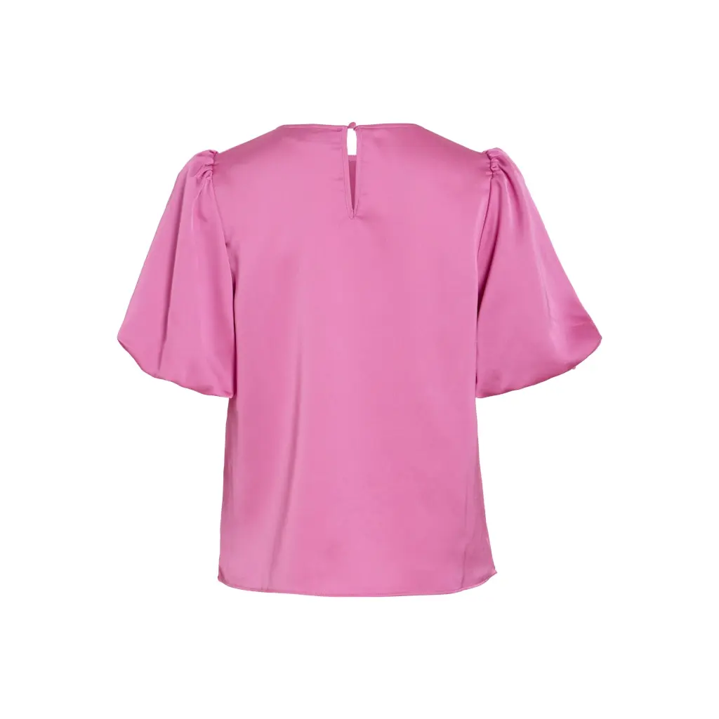 VILA_pinkki-satiinipaita-muhkeilla-puhvihihoilla