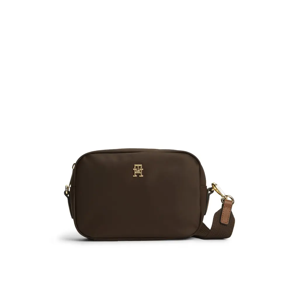 Tommy-Hilfiger-naisten-tummanruskea-pieni-nailon-laukku-levealla-olkahihnalla