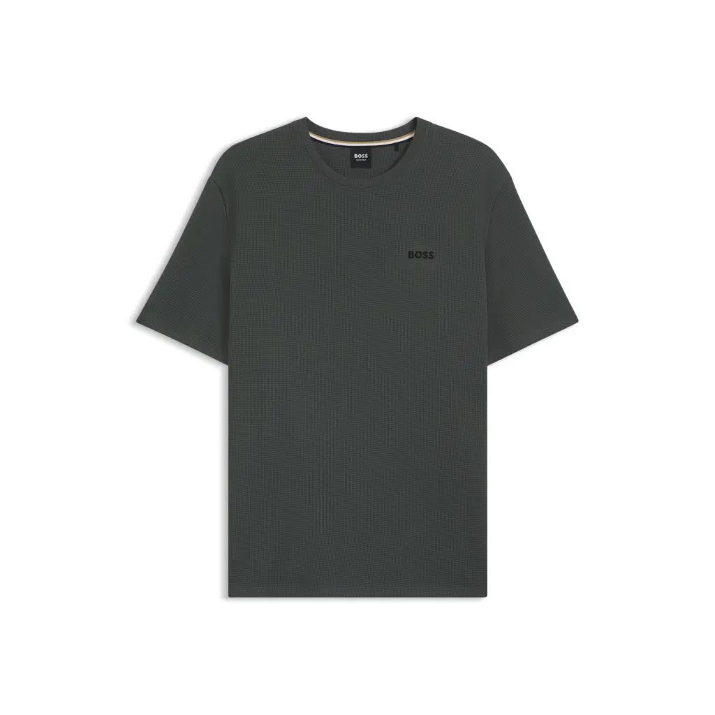 BOSS_miesten-khakinvihrea-t-paita_waffle-t-shirt