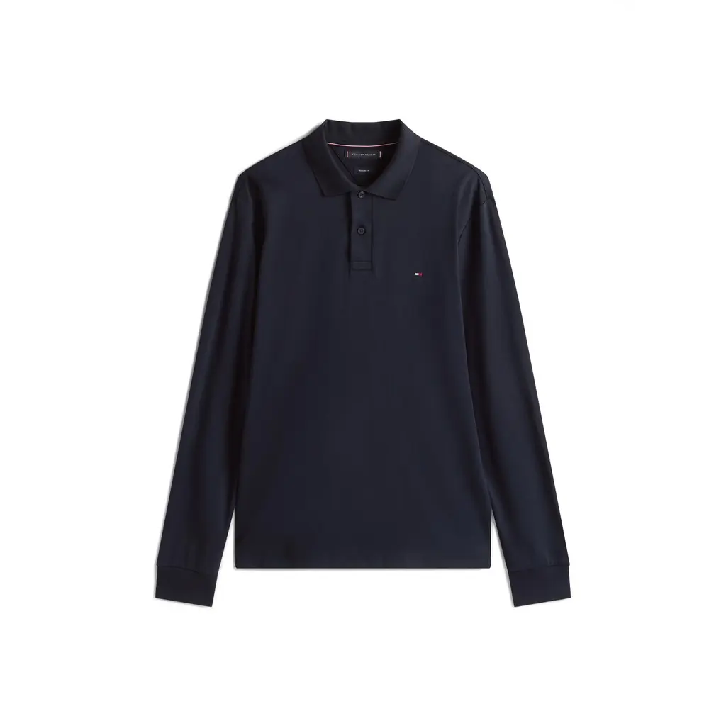 Tommy-Hilfiger-miesten-tummansininen-pitkahihainen-pikeepaita-kauluksilla