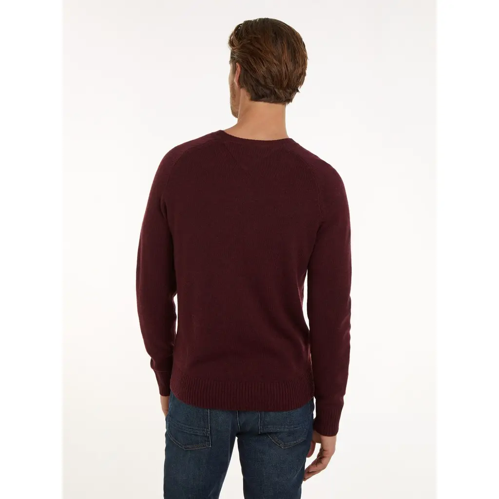 Tommy-Hilfiger-miesten-viininpunainen-lampaanvilla-neule