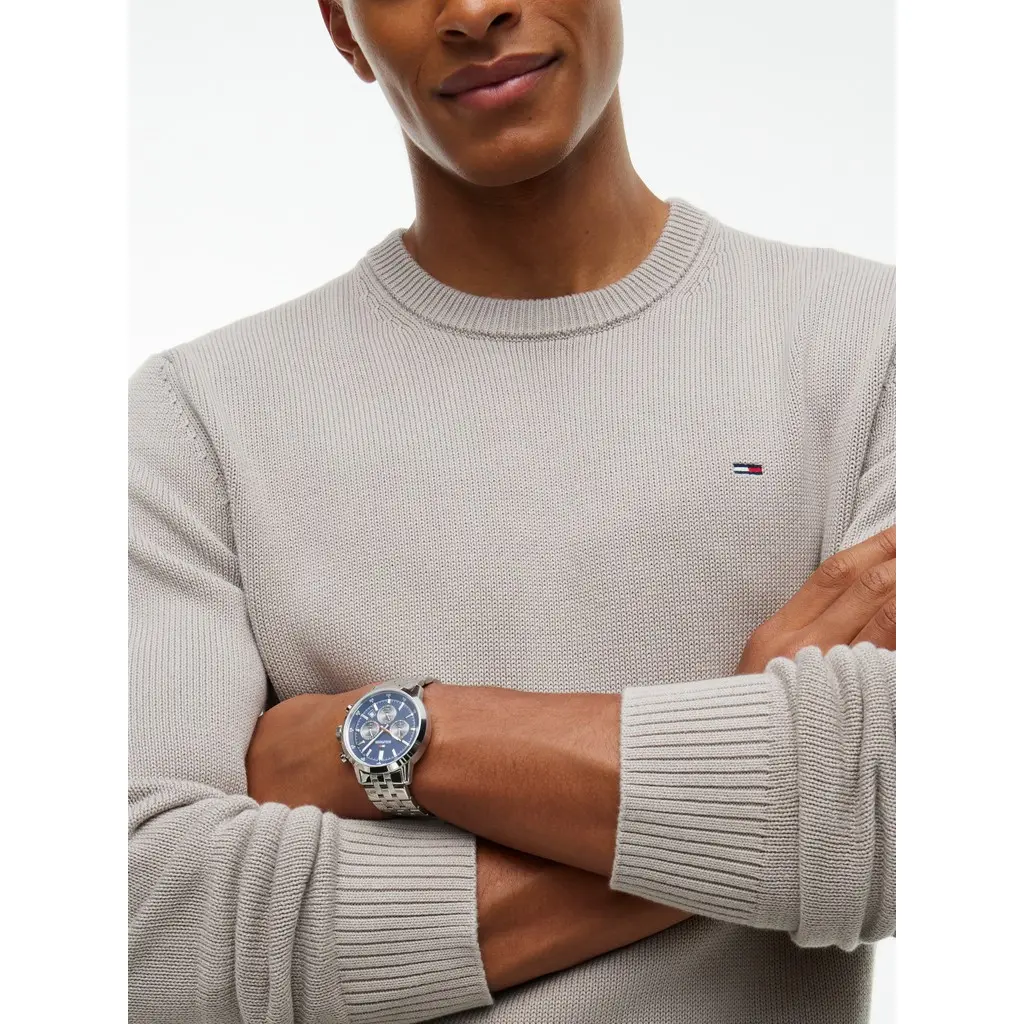 Tommy-Jeans-miesten-harmaan-beige-puuvillainen-neulepaita