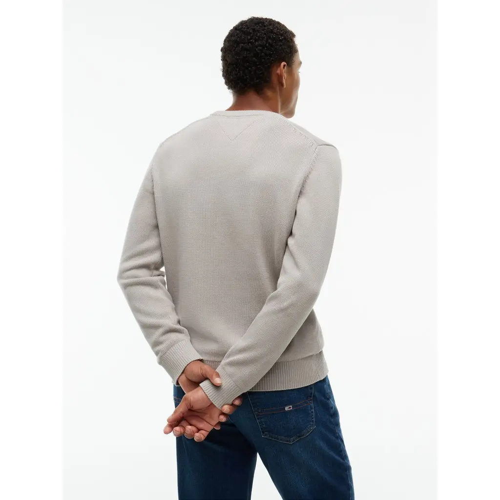 Tommy-Jeans-miesten-harmaan-beige-puuvillainen-neulepaita