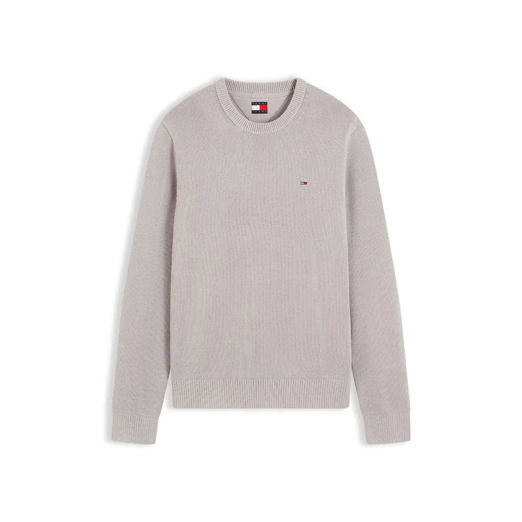 Tommy-Jeans-miesten-harmaan-beige-puuvillainen-neulepaita
