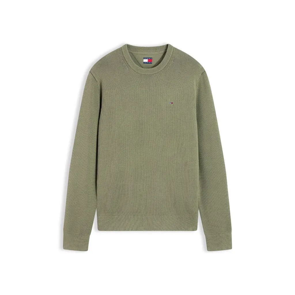 Tommy-Jeans-miesten-vihrean-puuvillaneule-pyoreall-apaantiella-ja-pienella-logolla