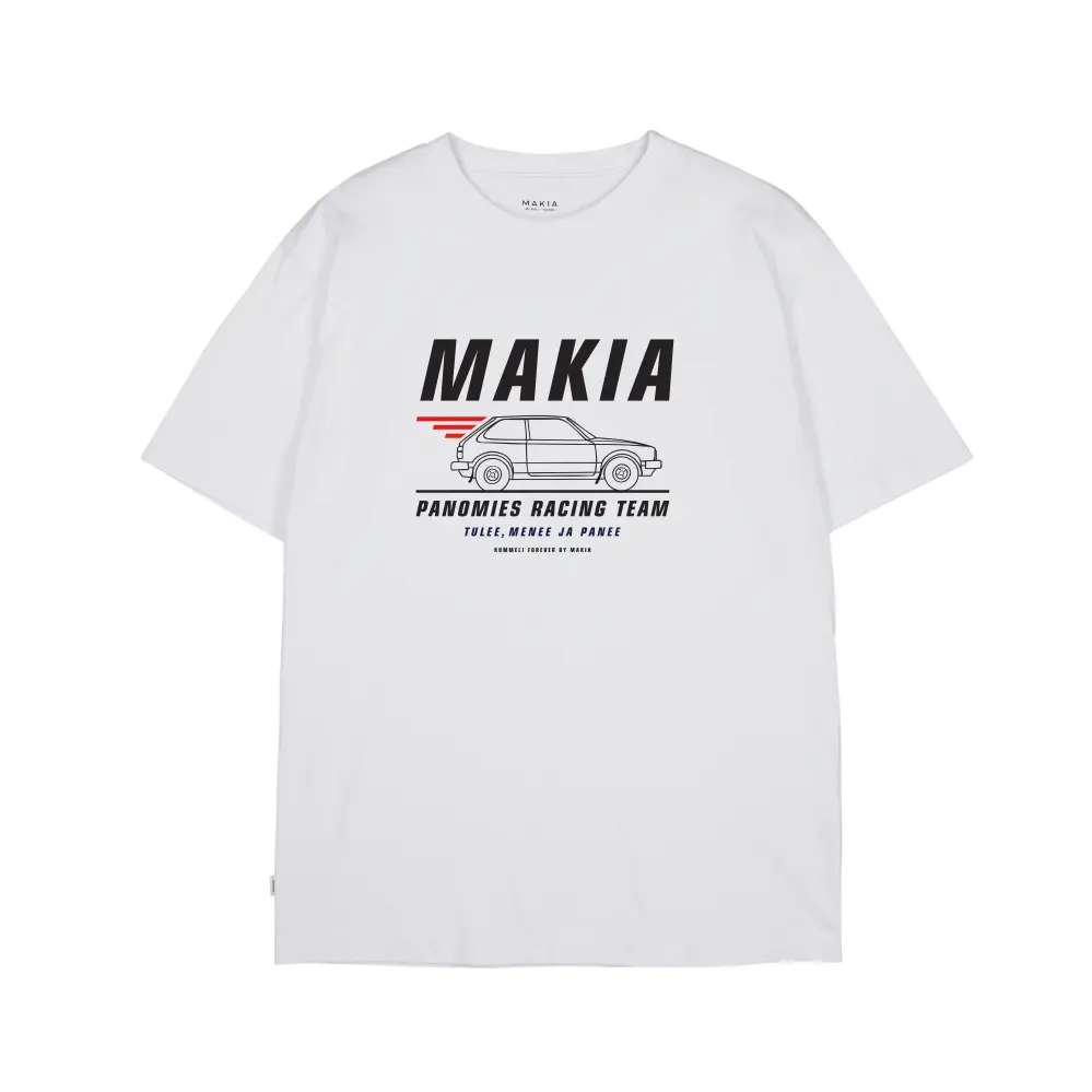 Makia_makia-ja-kummeli-yhteistyomalliston-raicing-t-paita-valkoinen_panomiespaita