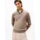 Tommy-Hilfiger_miesten-tummanhiekan-savyinen-neulepusero-pystykauluksella