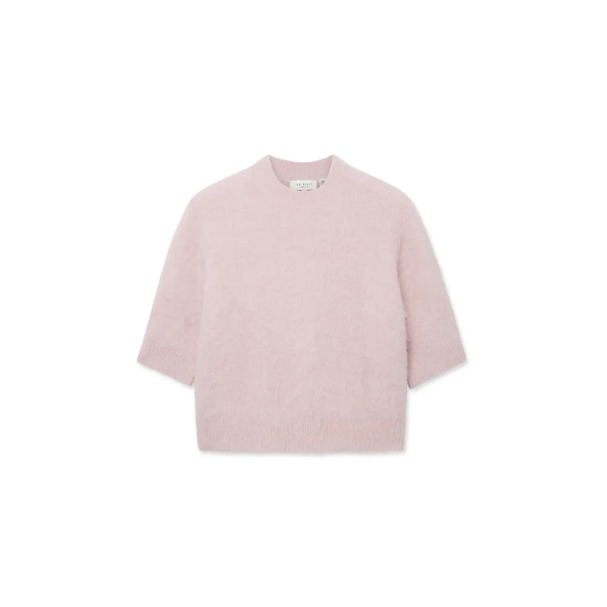 Ted-Baker_naisten-vaaleanpunainen-lyhythihainen-alpakkaneule