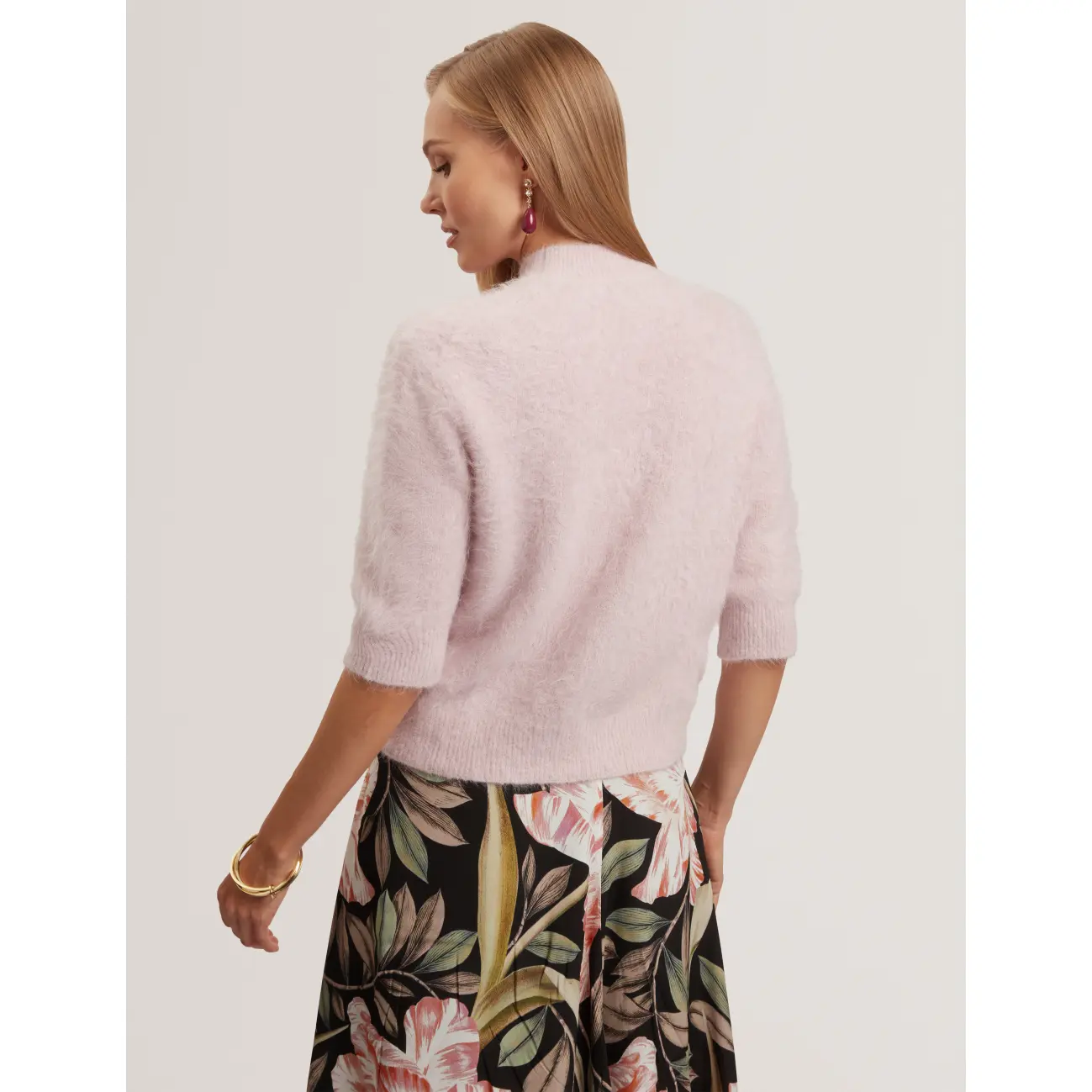 Ted-Baker_naisten-vaaleanpunainen-lyhythihainen-alpakkaneule