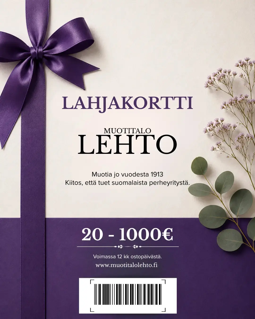 Muotitalo-Lehto-mobiililahjakortti