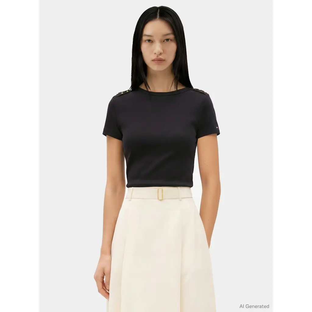 Tommy-Hilfiger_miesten-musta-puuvillainen-t-paita-kultaisilla-nappiyksityiskohdilla