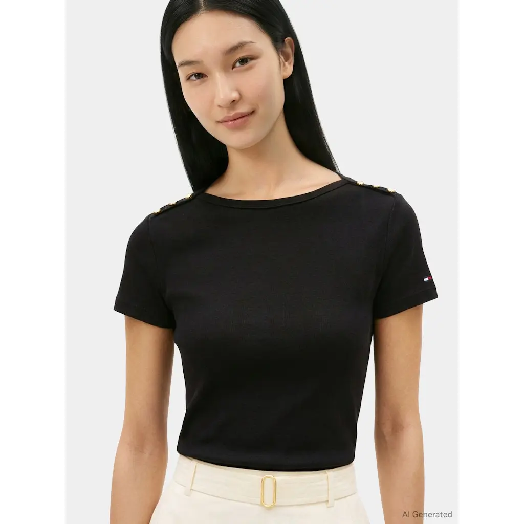 Tommy-Hilfiger_miesten-musta-puuvillainen-t-paita-kultaisilla-nappiyksityiskohdilla