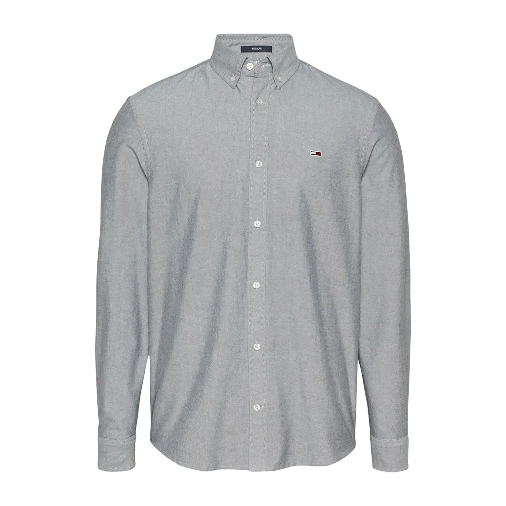Tommy-Jeans_harmaan-sininen-puuvillainen-kauluspaita