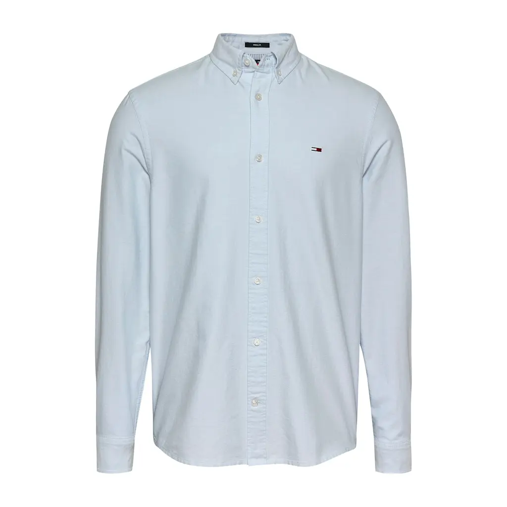 Tommy-Jeans_vaaleansininen-puuvillainen-miesten-rennon-siisti-kauluspaita