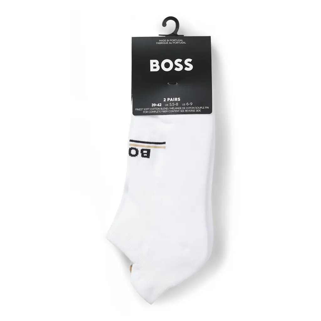 BOSS_miesten-valkoiset-puuvillasekoitteiset-logokuvioidut-nilkkasukat-kahden-parin-pakkauksessa