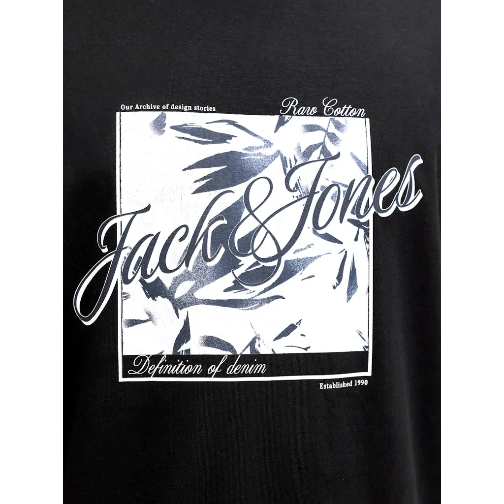JACKJONES_musta-miesten-puuvillainen-logot-paita