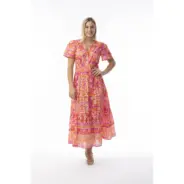 Orientique_kuviollinen-a-linjainen-bohomekko-puuvillasta-oranssin-ja-pinkin-savyisena-kesaan
