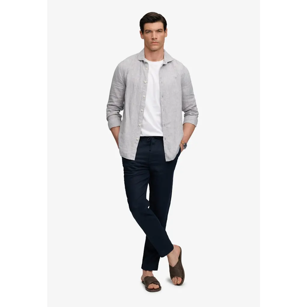 Superdry_tummansiniset-miesten-pellavahousut