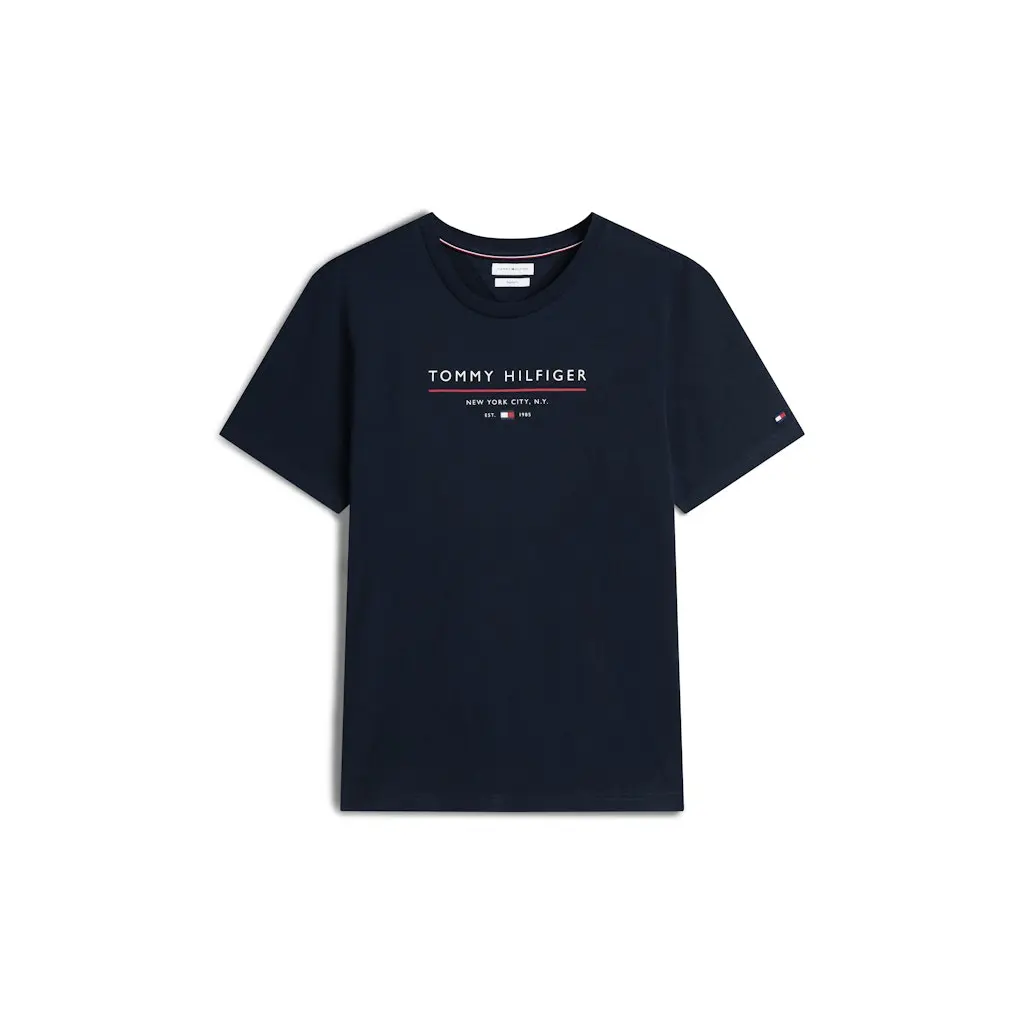 Tommy-Hilfiger_miesten-puuvillainen-tummansininen-logot-paita