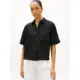 Tommy-Hilfiger_naisten-musta-rento-pellavapusero-lyhyella-hihalla