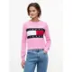 Tommy-Jeans_naisten-pinkki-puuvillaneule-lippulogolla