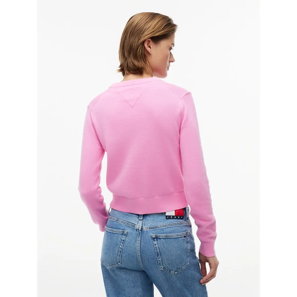 Tommy-Jeans_naisten-pinkki-puuvillaneule-lippulogolla