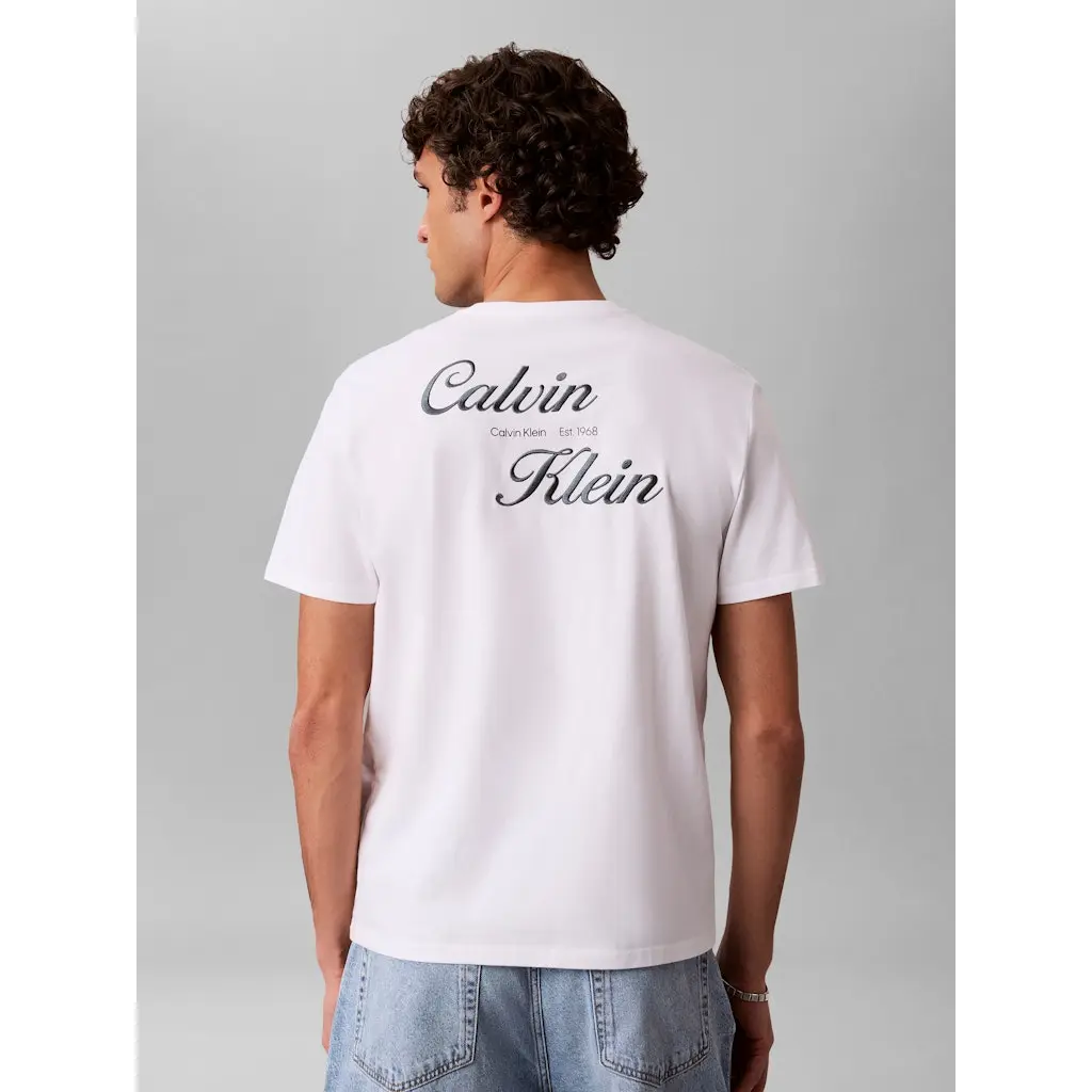 Calvin-Klein-valkoinen-miesten-t-paita-selka-ja-etu-printilla