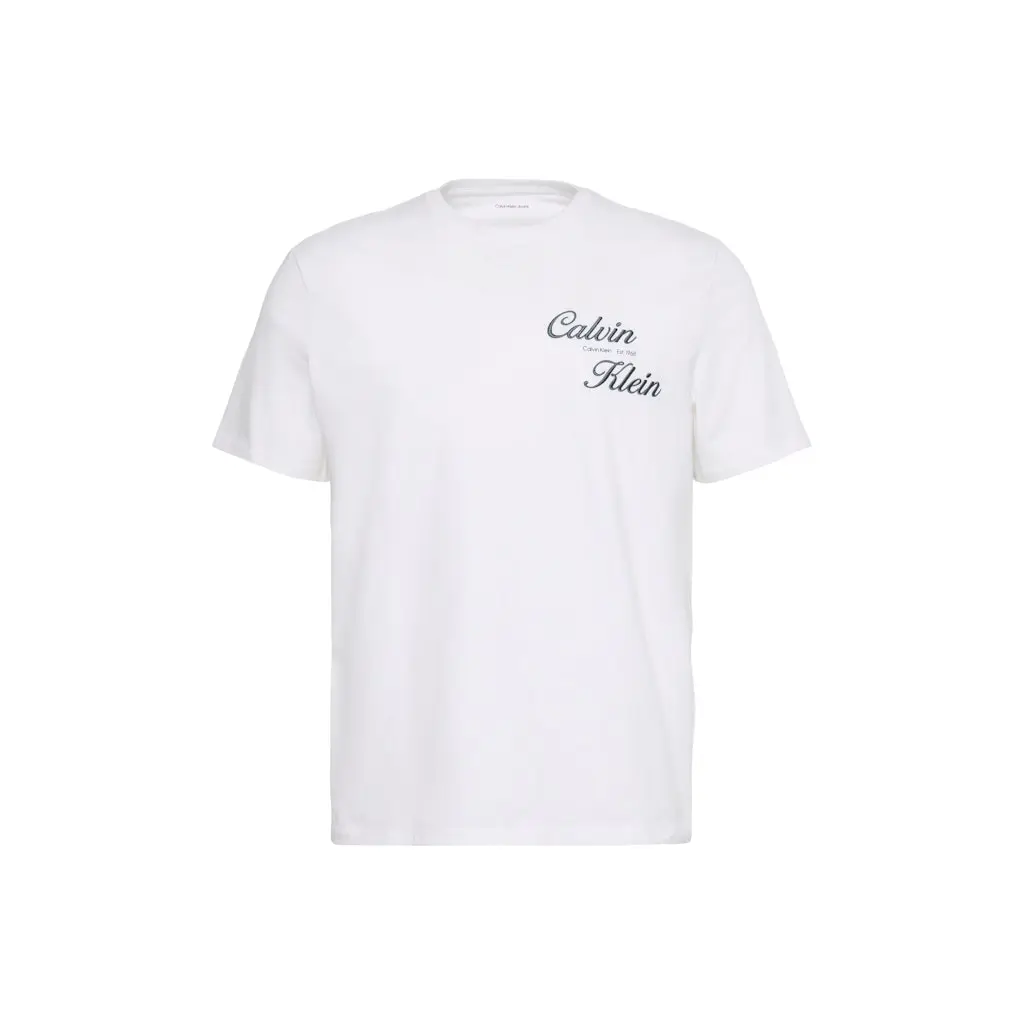 Calvin-Klein-valkoinen-miesten-t-paita-selka-ja-etu-printilla