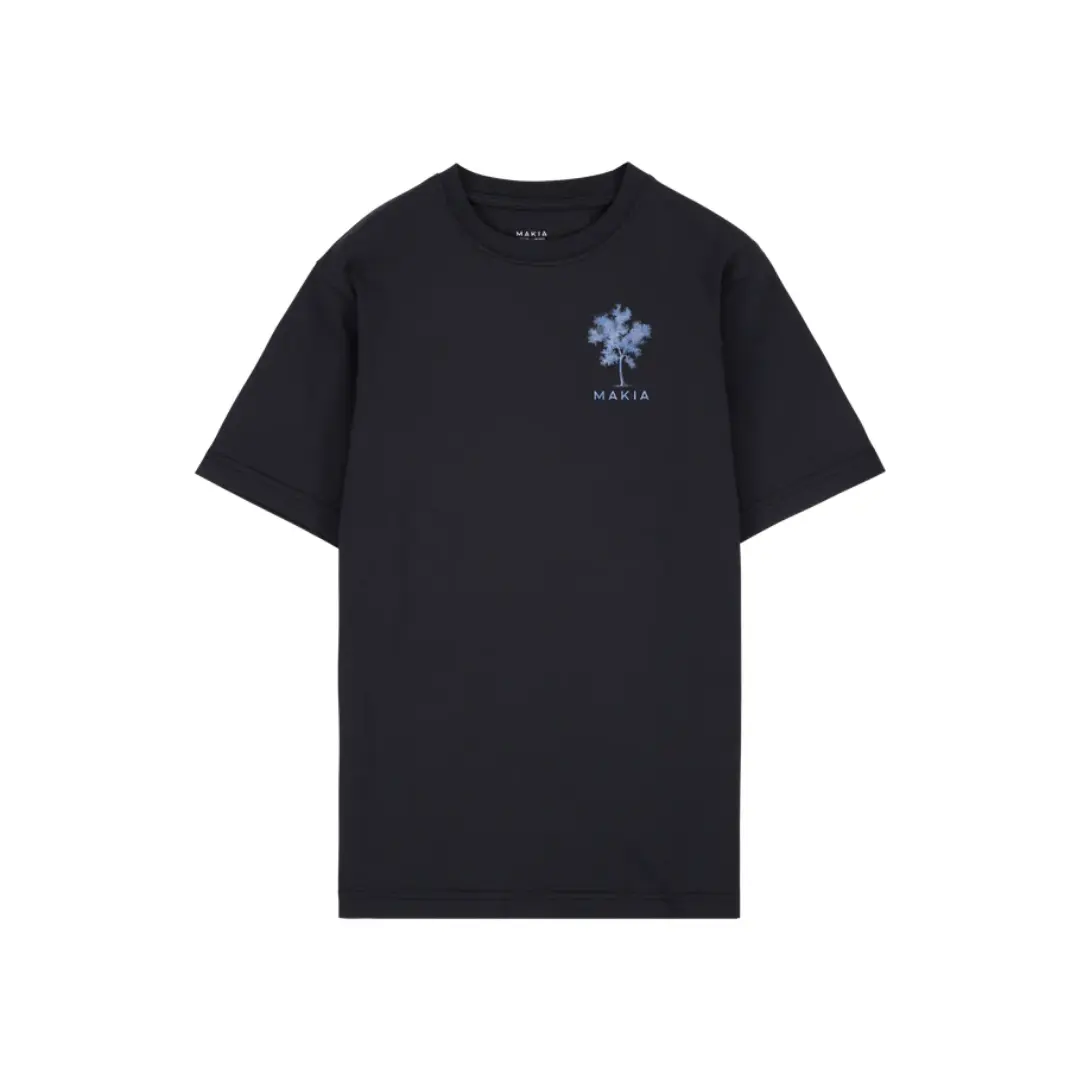 Makia-miesten-sininen-t-paita-nayttavalla-selkaprintilla-M21539-elements-t-shirt-