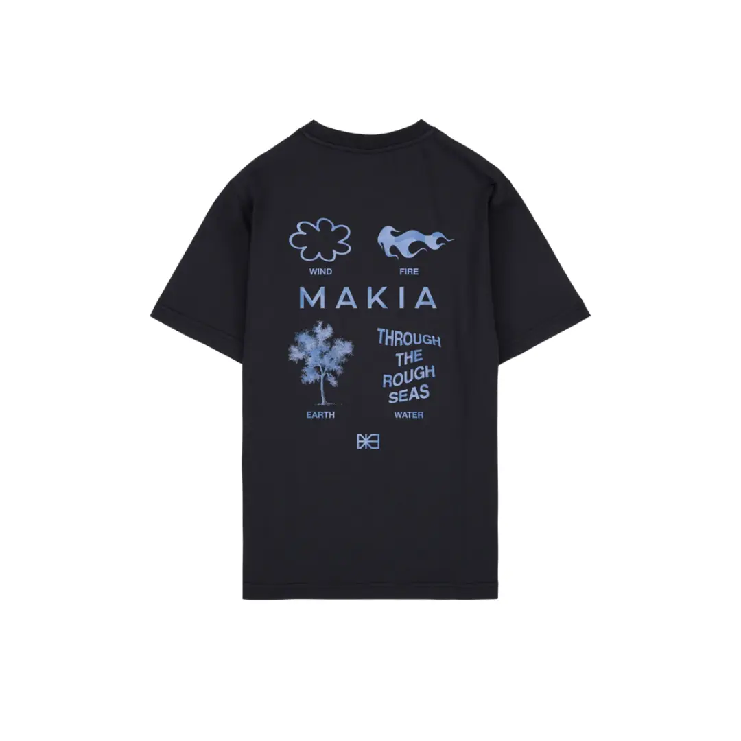 Makia-miesten-sininen-t-paita-nayttavalla-selkaprintilla-M21539-elements-t-shirt-