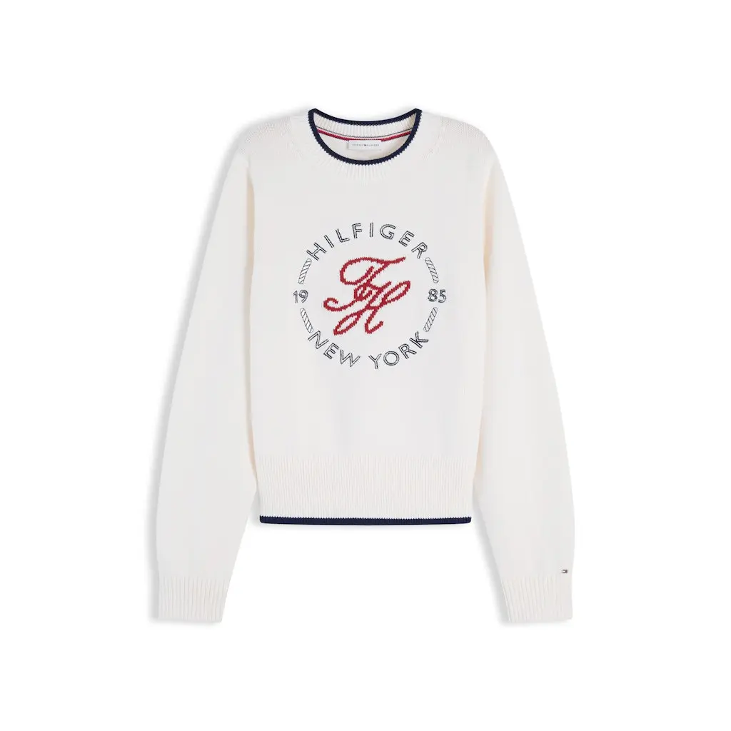 Tommy-Hilfiger-naisten-luonnonvalkoinen-puuvillaneule-logokirjailulla