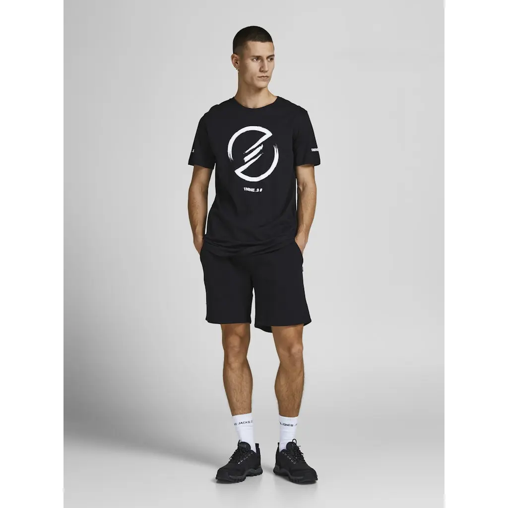 JACKJONES-miesten-mustat-rennot-collegeshortsit-polvimittaisilla-lahkeilla