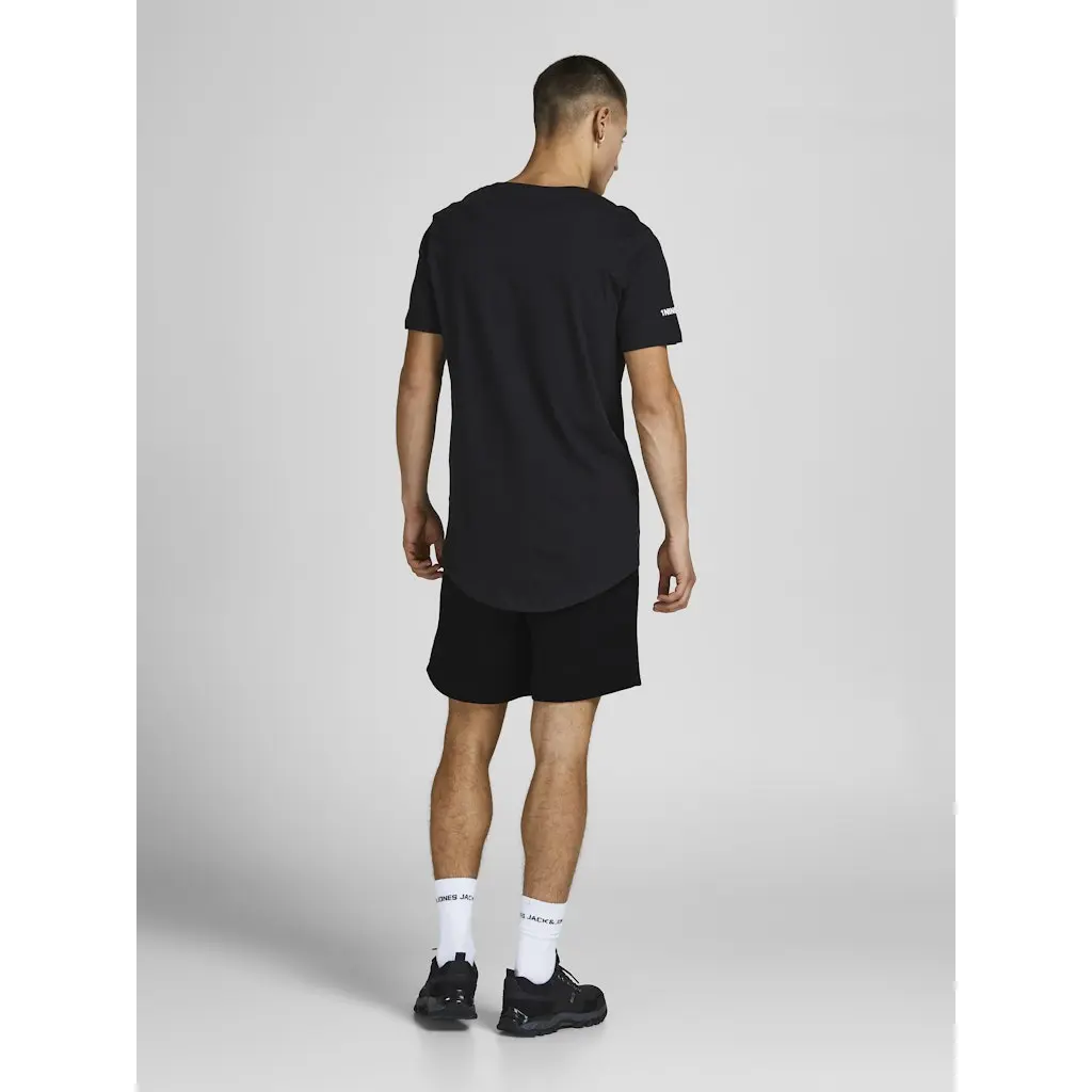 JACKJONES-miesten-mustat-rennot-collegeshortsit-polvimittaisilla-lahkeilla