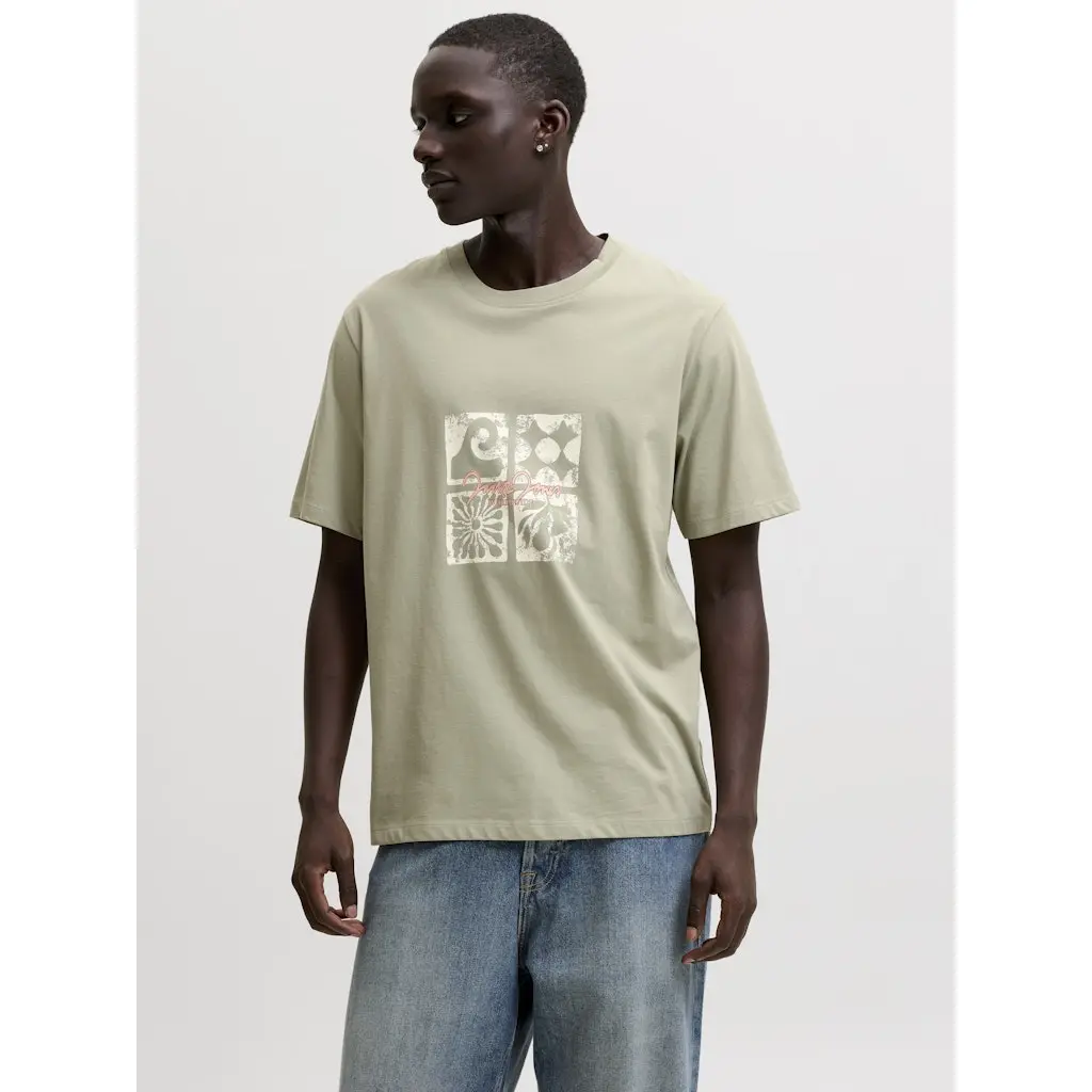 JACKJONES-vaaleanvihrea-puuvillainen-miesten-printtit-paita-edullinen