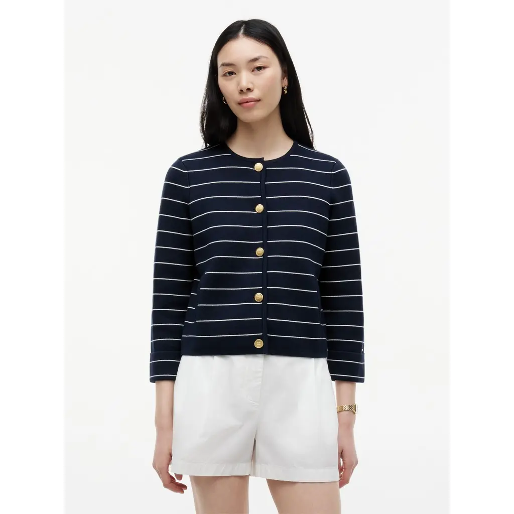 Tommy-Hilfiger_naisten-tummansininen-nappineuletakki-valkoisella-kapealla-raidoituksella